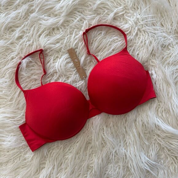 Skims Ultimate Collection Pushup Plunge Bra Cayenne Size 38C - Picture 3 of 9